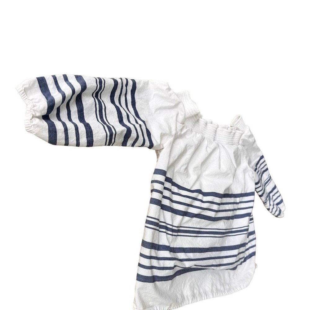 Vineyard Vines Top Small Off Shoulder Breaker White Navy Striped Festive…